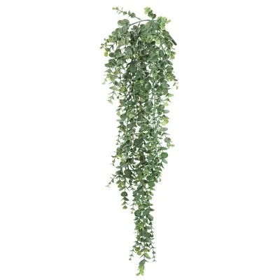 Vickerman 32" Artificial Green Hanging Mini Leaf Eucalyptus Bush, Pack of 2