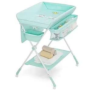 Baby Joy Baby Changing Table, Height Adjustable 4 in 1 Folding Diaper Station w ...