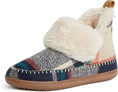 Dearfoams Women's Moritz Indoor/Outdoor Cozy Bootie Camping Furry Slipper