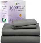 California Design den Luxury Sheets 1000 Thread Count 100% Cotton Queen, Gray