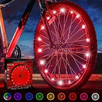 Activ Life LED Bike Wheel Lights with Batteries Included! Get 100% Brighter and Visible from All Angles for Ultimate Safety & Style (1 Tire Pack)