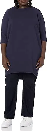 City Chic | Women's Plus Size Oversize Longline Top - Navy - 14W