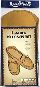 Realeather Crafts C4604-04 Leather Moccasin Kit, Size 10/11, Gold/Tan