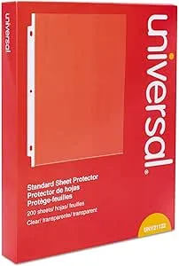 Universal Standard Sheet Protector, Standard, 8 1/2 x 11, Clear, 200/Box