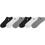 POLO RALPH LAUREN Women's Performance Cotton Low Cut Socks - 6 Pair Pack - Breathable Mesh & Sport Cushioning