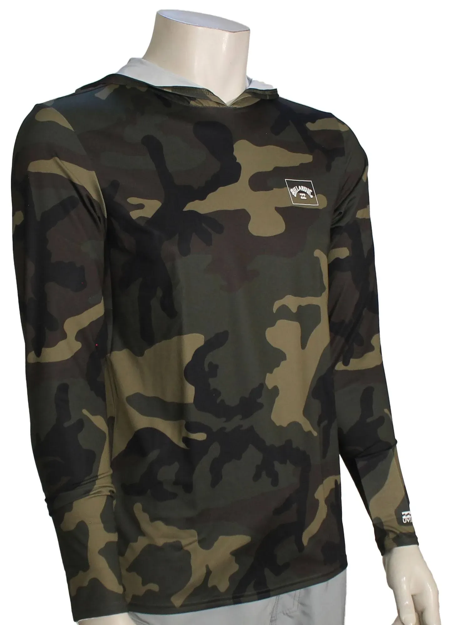 Billabong Arch Mesh Hooded UPF 50 Long Sleeve Rashguard for Men - Surplus Camo ...