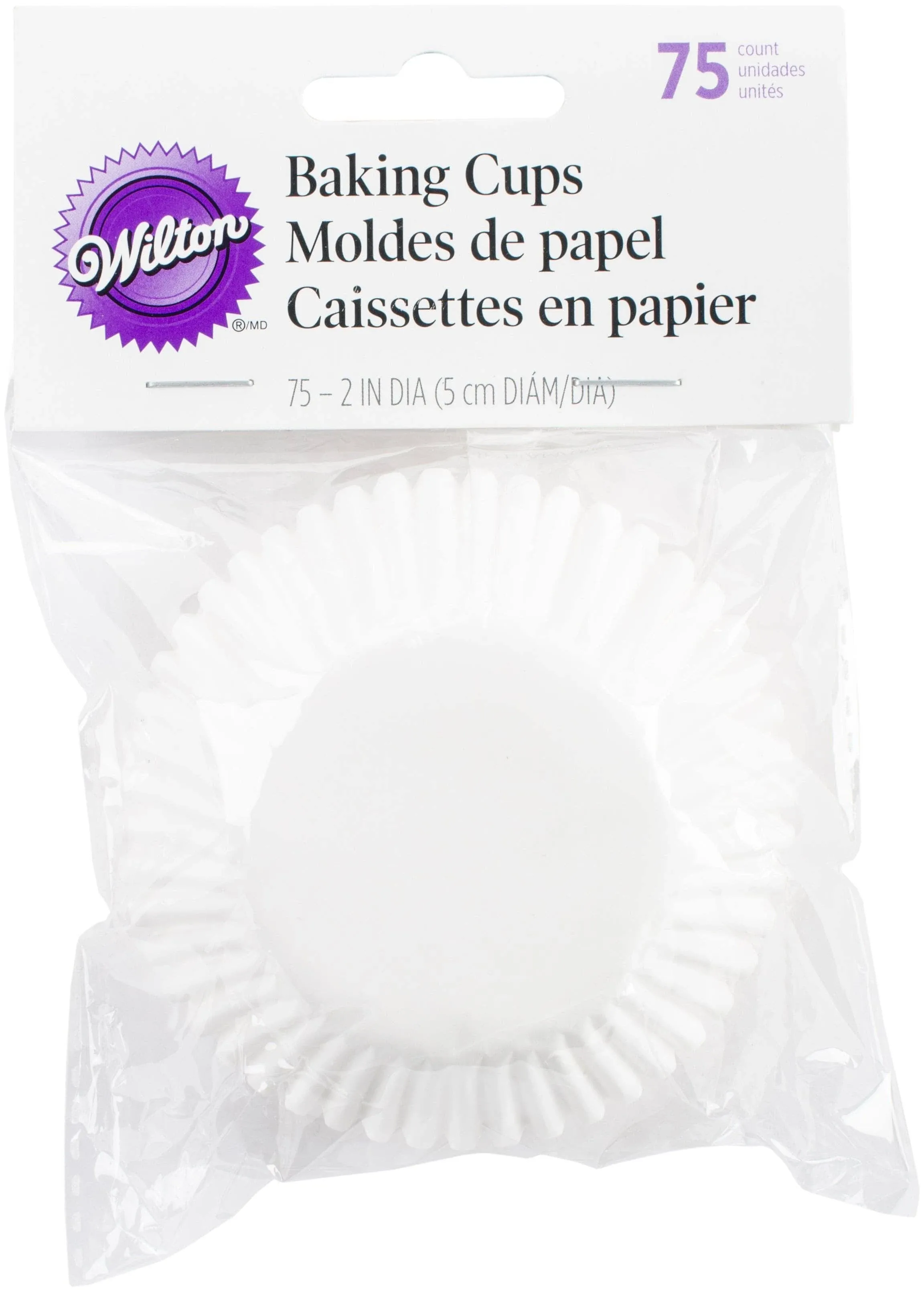 Wilton Standard Baking Cups 75/Pkg-White