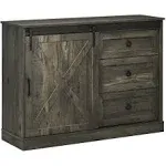 Homcom Farmhouse Kitchen Buffet Cabinet with Storage, Dark Grey, Gray