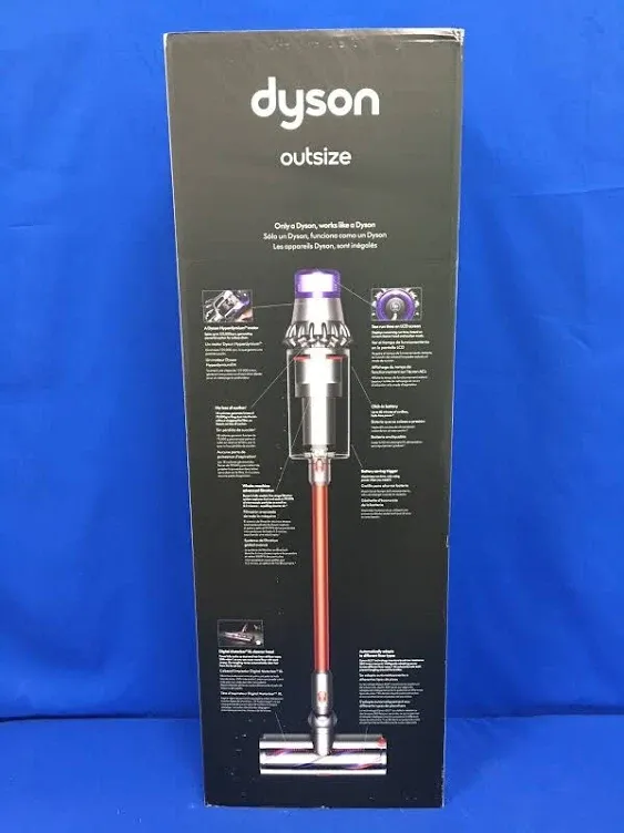 Dyson Outsize Cordless Vacuum Cleaner, Nickel/Red, Extra Large