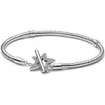 Pandora Moments Asymmetric Star T-Bar Snake Chain Bracelet