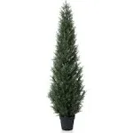 Laiwot 5ft Artificial Cedar Topiary Trees for Outdoors Potted Fake Cypress Tree Faux Evergreen Plants for Home Porch Decor