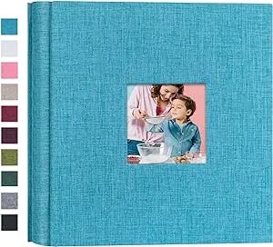 Mublalbum Small Photo Album 4x6 200 Photos Linen Cover Picture photo Book with 200 Horizontal Pockets for Wedding Family Anniversary Baby(Blue)