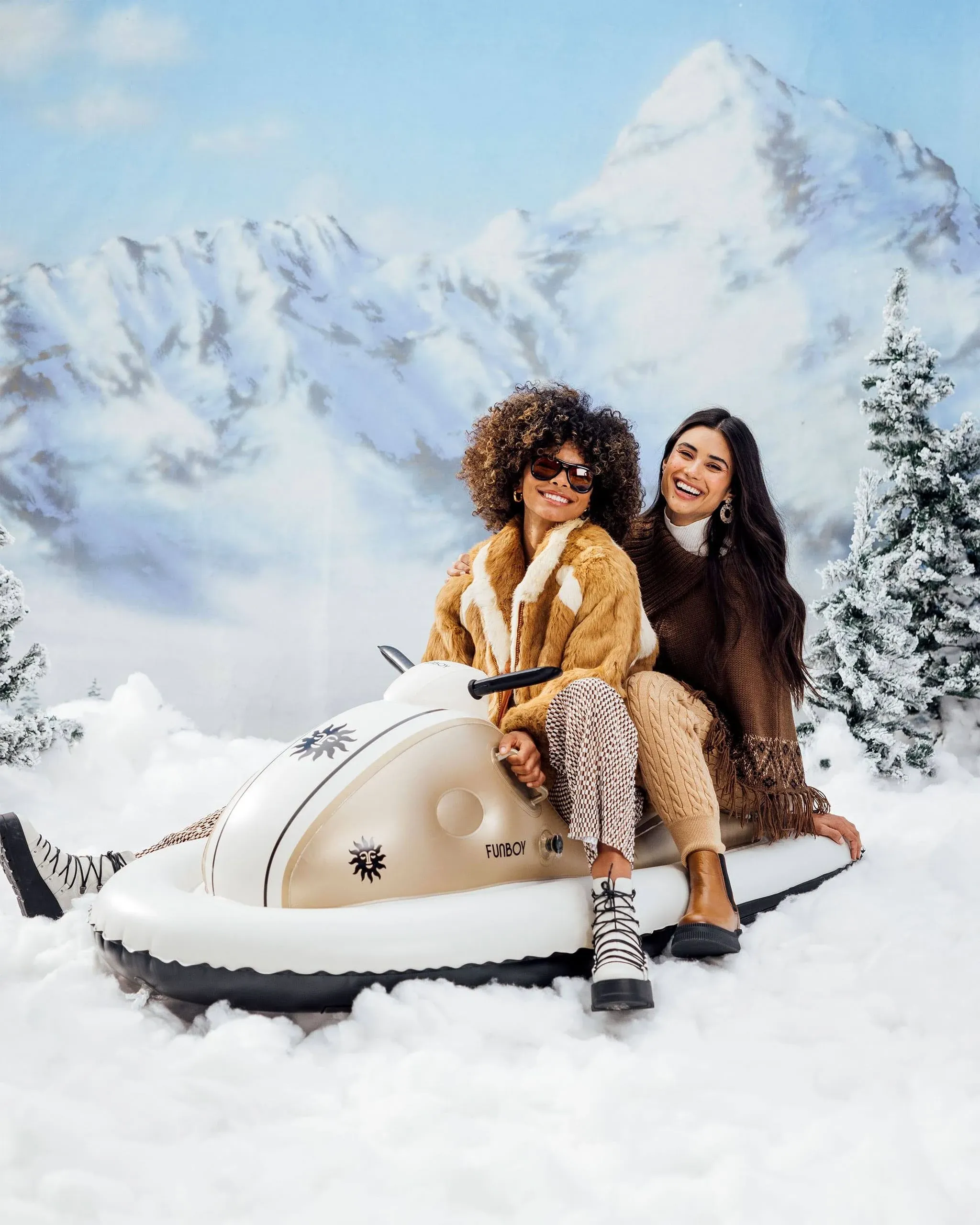 FUNBOY Inflatable Snowmobile - Champagne