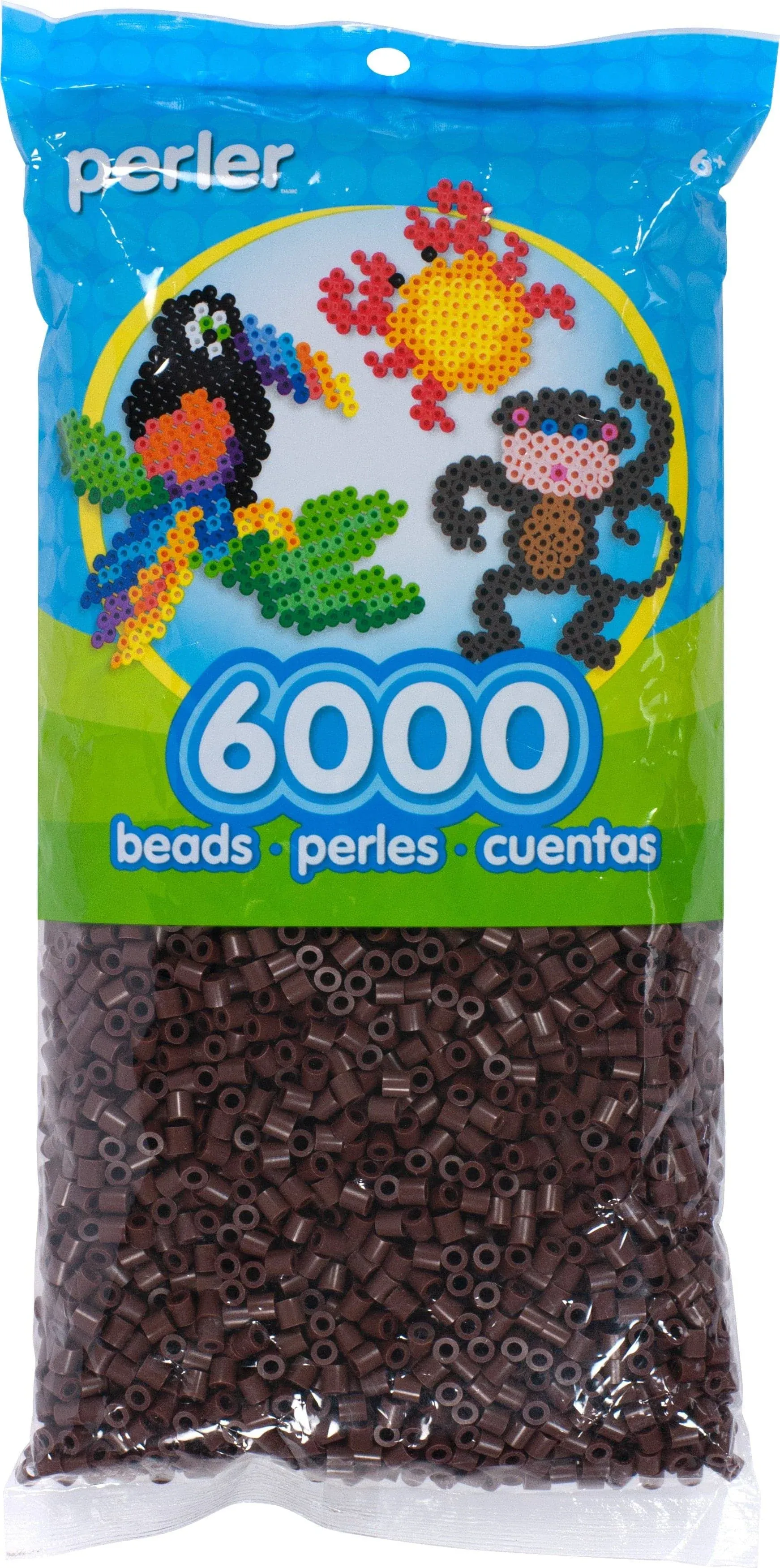 Perler Beads Fuse Beads for Crafts, 6000pcs, Dark Brown