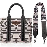 WG2203-8120SBK - Wrangler Southwestern Print Small Canvas Tote/Crossbo