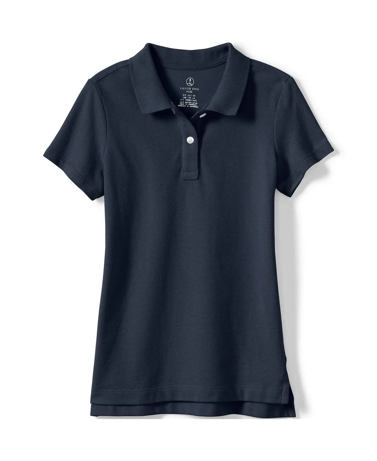 Lands' End Girls' Short Sleeve Feminine Fit Mesh Polo Shirt