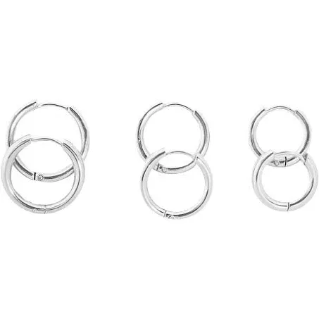 Hey Harper Hoop Silver Earrings - Grey - S