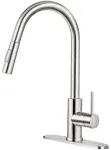 Soka Commercial Kitchen Faucet with Pull Down Sprayer RV Touch Faucet for Kitchen Sink Singel Handle Travel Trailer Brushed Nickel Kitchen Faucet SK5003NY