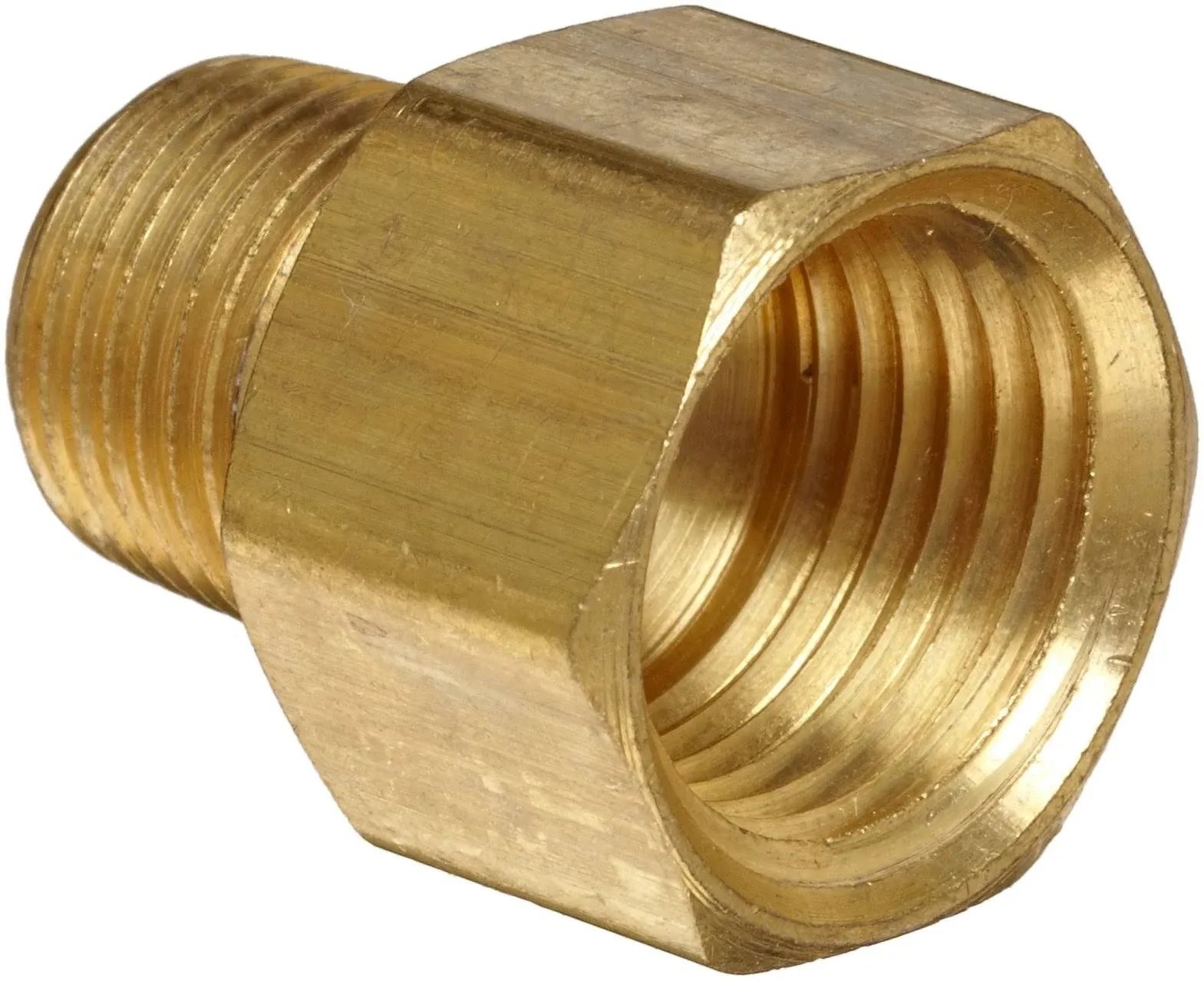 - 56120-0808 Brass Pipe Fitting, Adapter, 1/2&#034; Male Pipe X 1/2&#034; Female Pipe