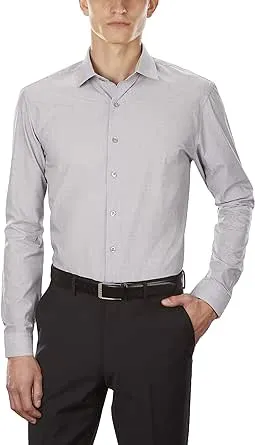 Kenneth Cole Unlisted Men's Dress Shirt Slim Fit Checks and Stripes (Patterned)