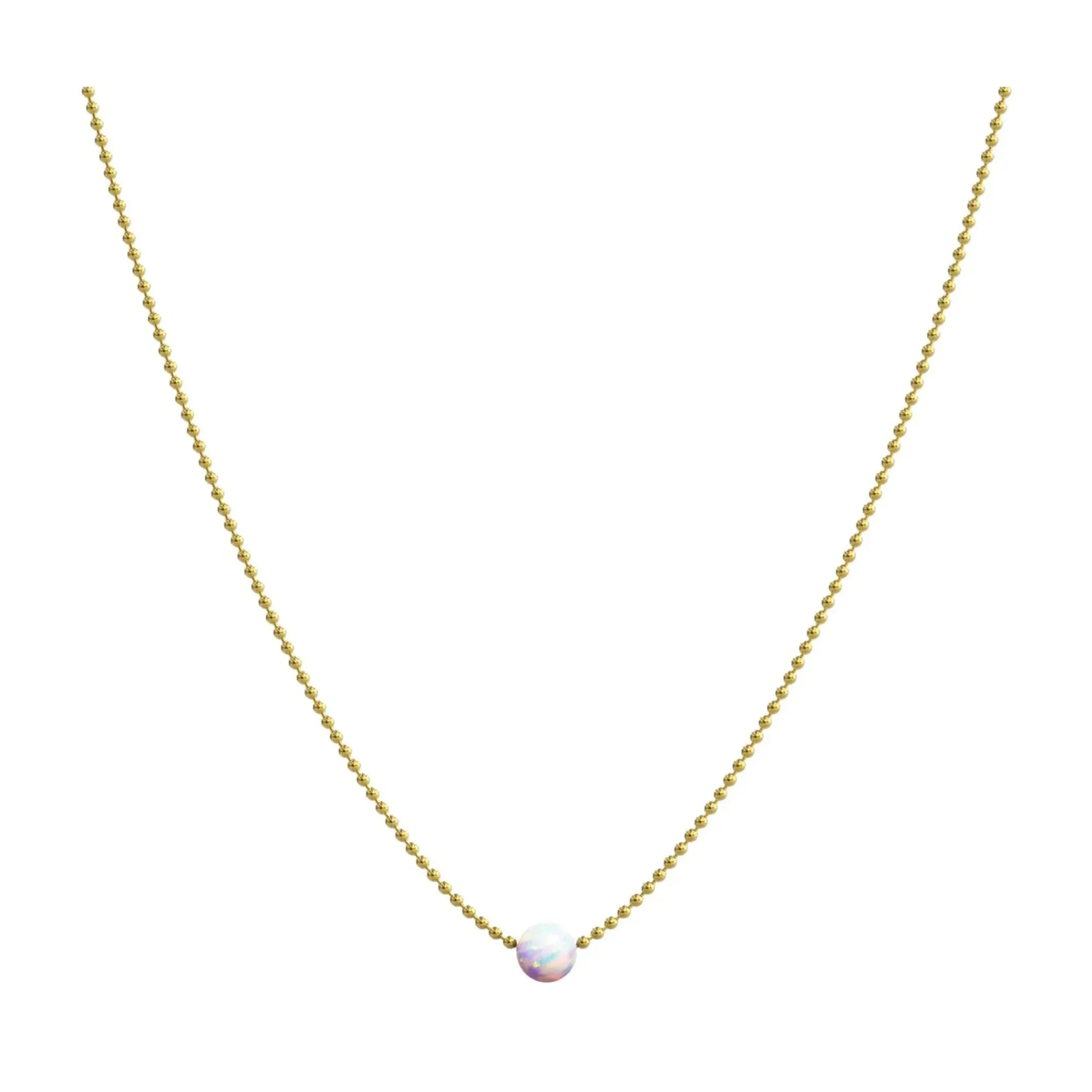 Opal Choker Pendant Necklace by Benevolence La The Inspire White Opal 14K Gold