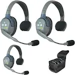 Eartec UL3S UltraLITE Full Duplex Wireless Headset Communication for 3 Users - 3 Single Ear Headsets