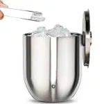 Snowfox Stainless Steel Ice Bucket with Lid & Tongs – Steel