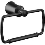 Moen YB2186BL Dartmoor Towel Ring Black Metal With Mounting Hardware New