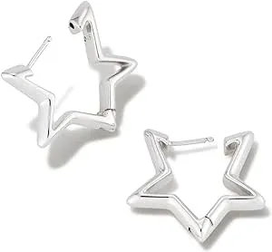 Kendra Scott Star Huggie Earrings Rhodium Metal One Size