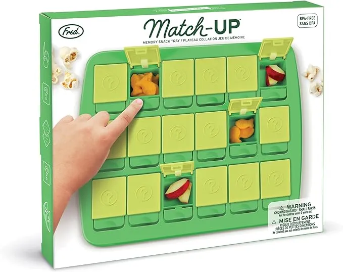 Genuine Fred Match UP Memory Snack Tray, Fun Interactive Game Snack Tray for Kids, Travel-Friendly, The Ultimate Snacktivity for Picky Eaters