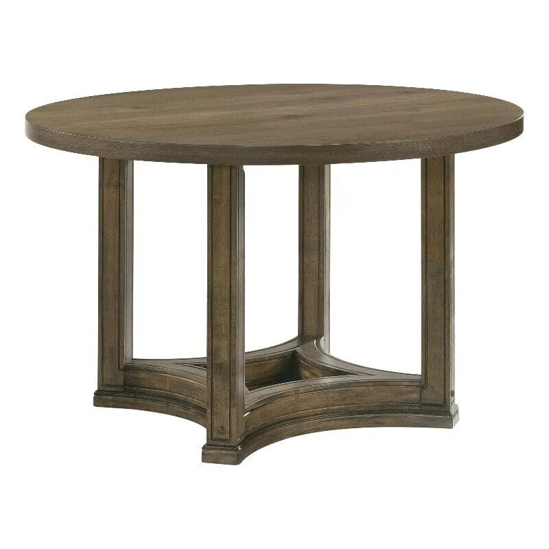 ACME Furniture Parfield Round Wood Dining Table in Weathered Oak