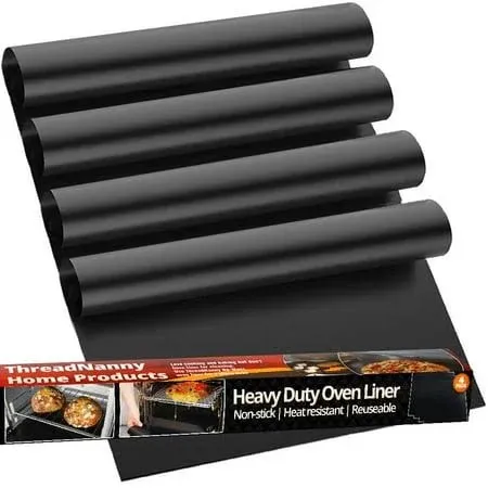 Oven Liners For Bottom Of Electric Gas Oven Reusable - 4 Pack Large Heavy Duty Nonstick Teflon Oven Mat 17"X 25"- Oven Floor Protector Liner Easy To 