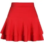 Afibi Casual Mini Stretch Waist Flared Plain Pleated Skater Skirt