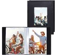 Vienrose Small Photo Album 4x6 Photos, 2 Pack Leather Cover Mini Photo Book, 26-Page Holds 52 Pictures, Artwork or Postcards Storage, Black