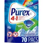 Purex Detergent, Concentrated, HE, 4 IN 1, Mountain Breeze, Pacs - 70 pacs, 1.05 kg