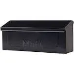 Townhouse Wall-Mount Mailbox, Small Horizontal, Black Steel