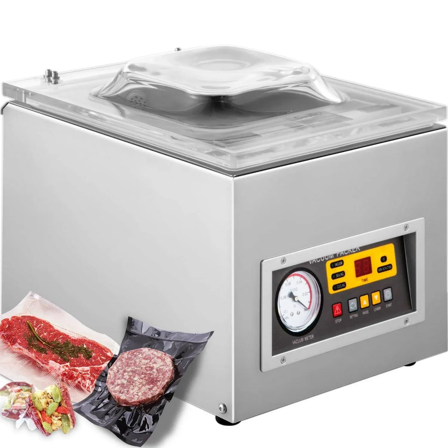 VEVOR Chamber Vacuum Sealer, DZ-260A 6.5 m³/h Pump Rate, Excellent Sealing Effect with Automatic Control, 110V Kitchen Packaging Machine for Fresh