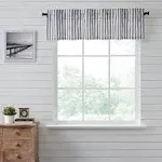 Farmhouse 16&#034;x60&#034; Valance Black Rod Pocket Kitchen Window Curtains VHC Brands