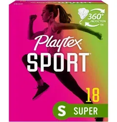 Playtex Sport Tampons, Plastic, Super, Fragrance Free - 36 tampons