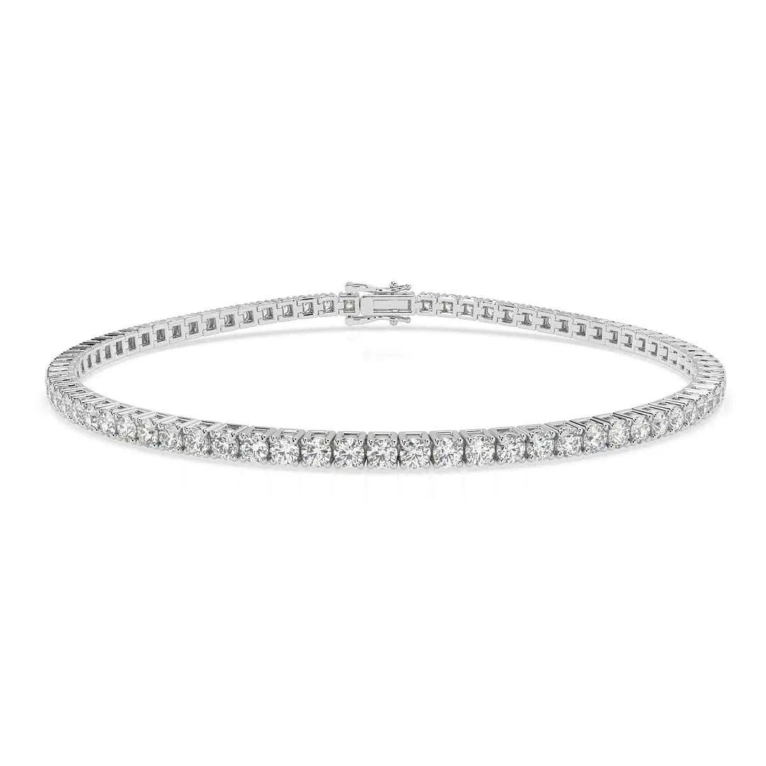 Moissanite Tennis Bracelet for Women and Men 18K White Gold Plated Sterling Silver Bracelet