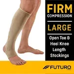 Futuro Open Toe Knee Stockings, Beige, 71050othen, Large