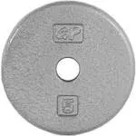 Cap Barbell - Standard Cast Iron Weight Plate, 5 lbs, Gray