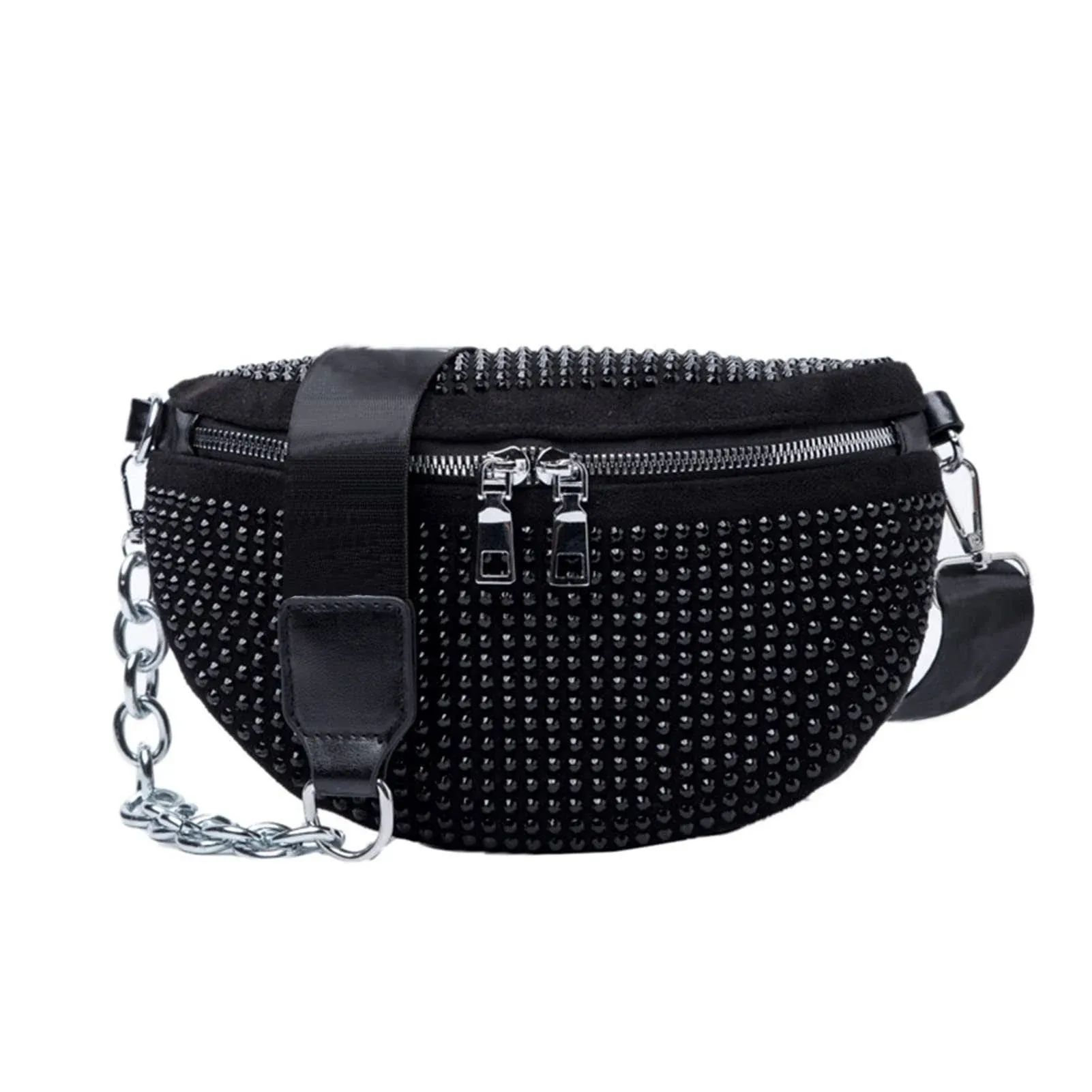 Sparkly Rhinestone Fanny Pack Crossbody Belt Bags with Adjustable BeltShoulde...