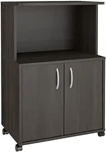 Nexera 499 2-Door Mobile Microwave Cart, Ebony