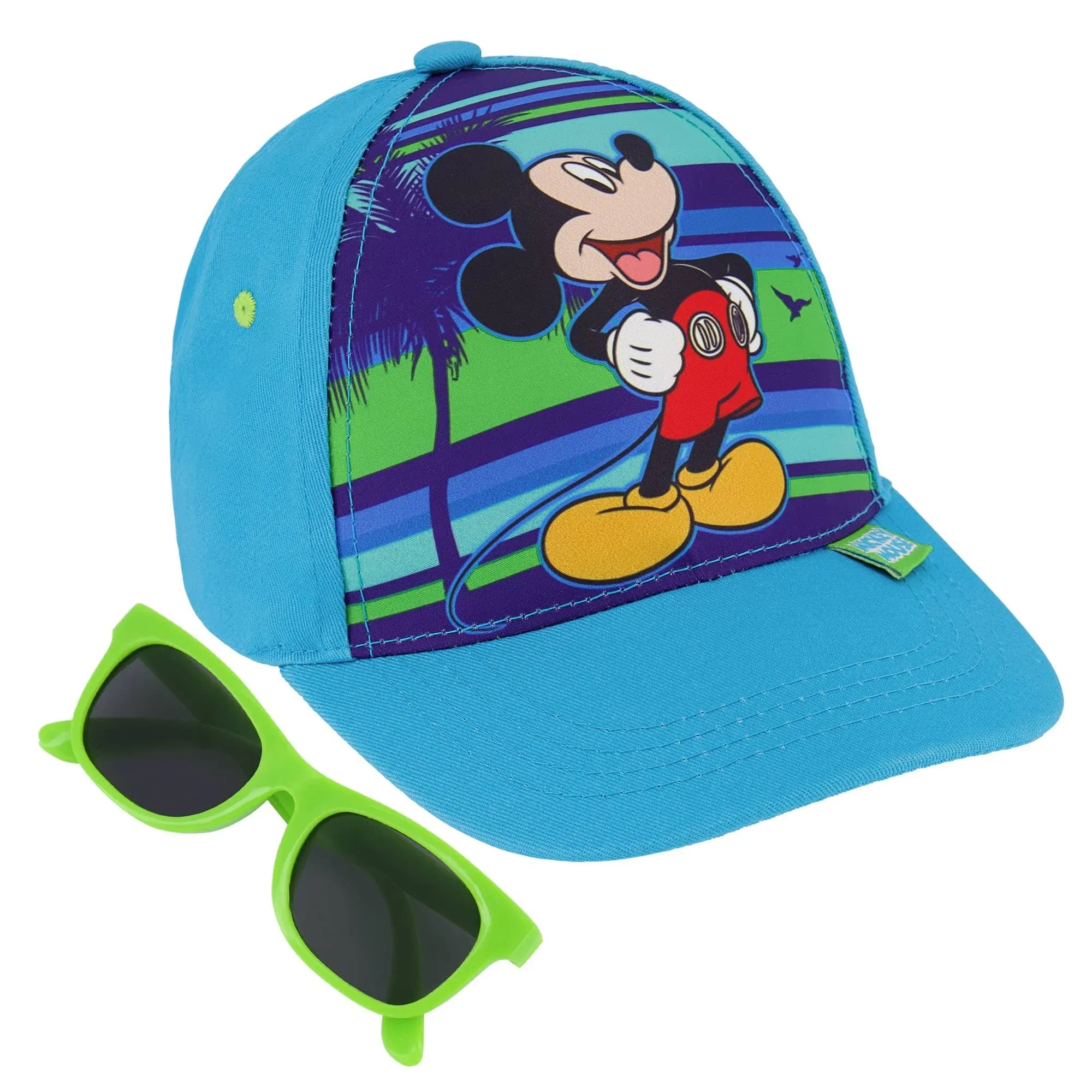 Mickey Mouse Boys Baseball Hat for Toddlers Size 2-4, Kids Caps with Sunglasses