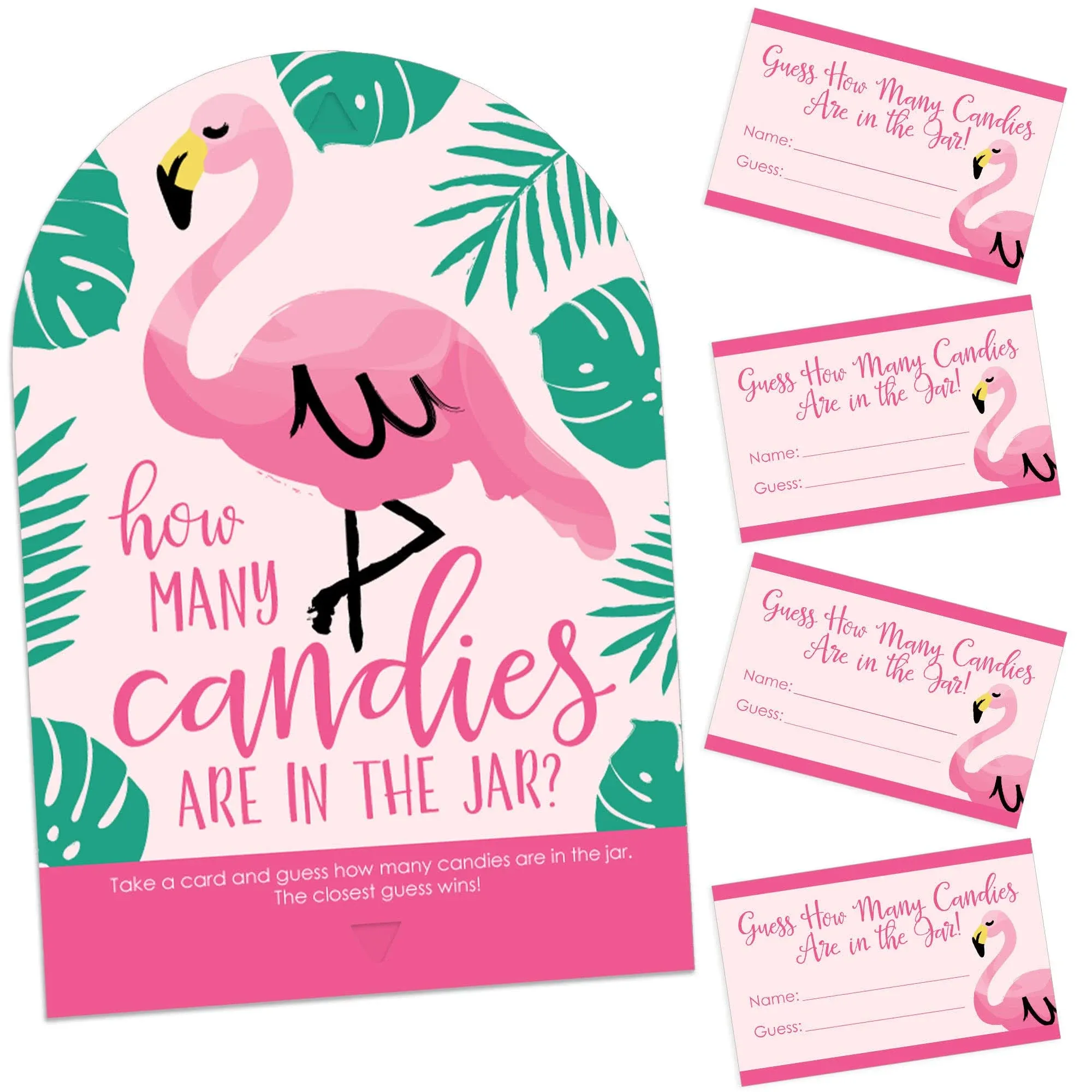 Big Dot of Happiness Pink Flamingo - Party Like A Pineapple - How Many Candies ...