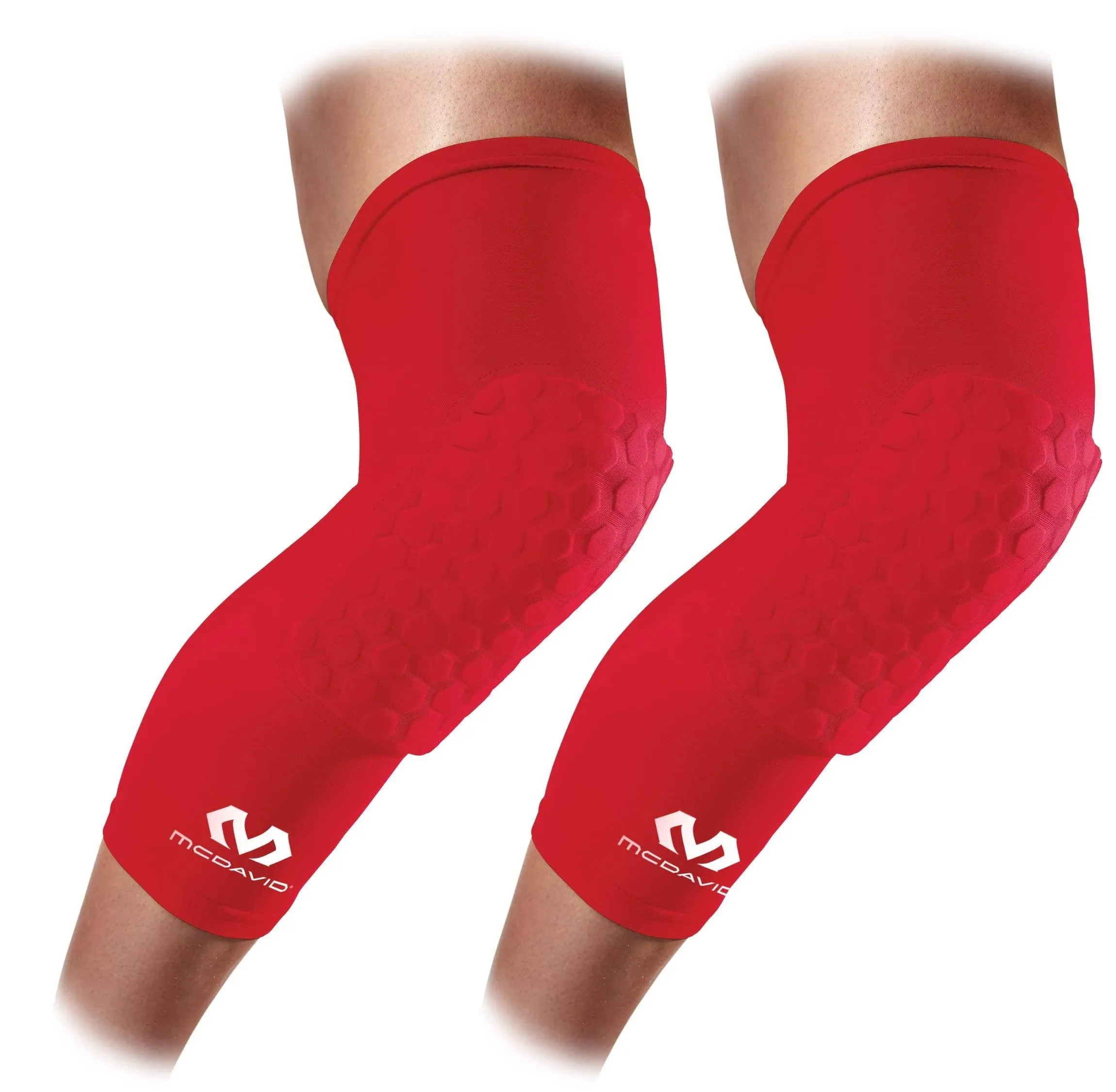 McDavid Hex Leg Sleeves Pair, Scarlet / M