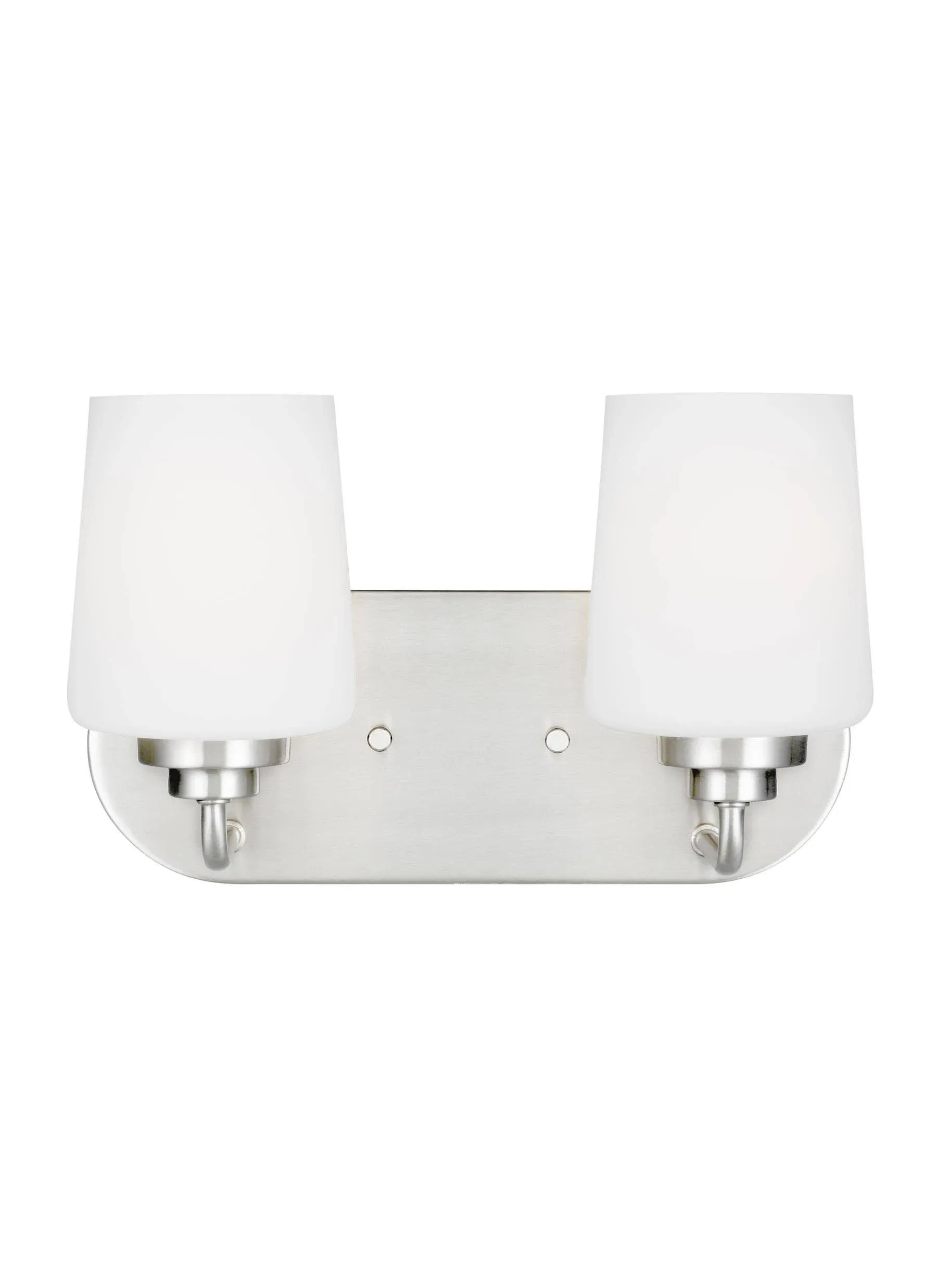 Generation Lighting 4402802-962 Windom - 2 Light Bath Vanity, Brushed Nickel Finish with Etched/White Glass