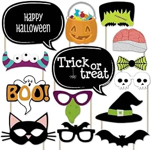 Halloween Party 2023 Photobooth Template 2x6 Trick or Treat Blue Purple Black Photo booth Pumpkin Template Strip 3 shots PSD PNG editable