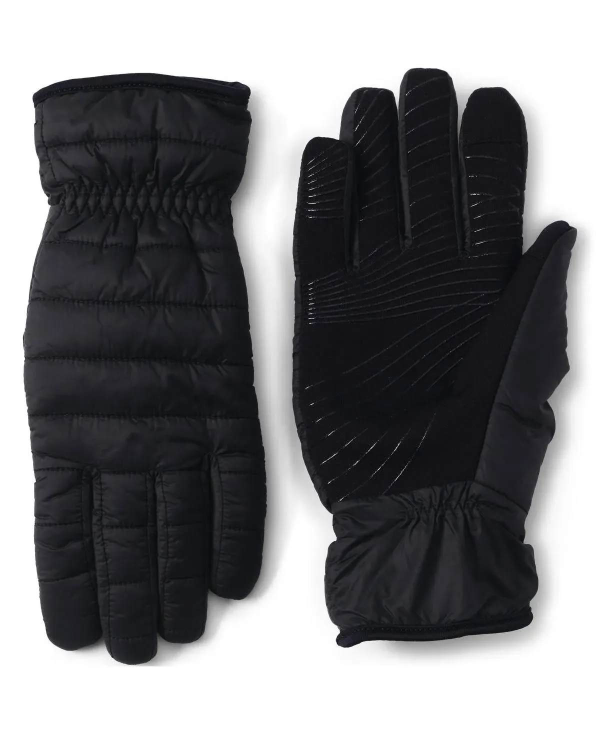 Lands' End Women's Wanderweight Quilted EZ Touch Screen Gloves - Black